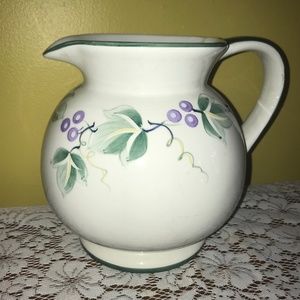 Gibson Ceramic Hand Painted Grapes Leaves Grapevine Pitcher